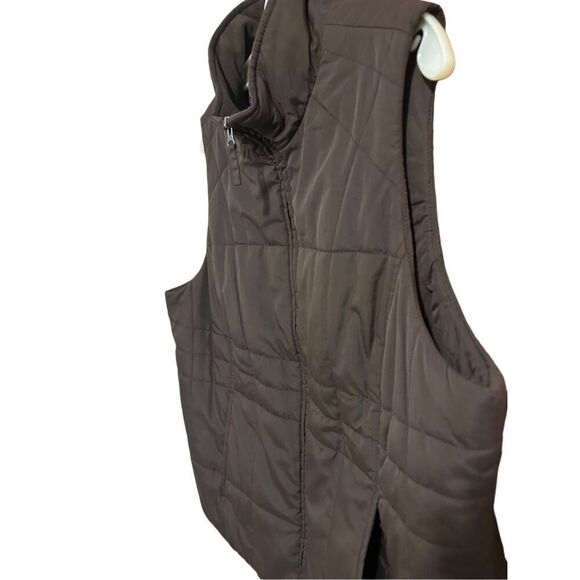 Althletic Works Woman Women’s Size 1X Brown Quilted Inner Fleece Zip Up Vest - Picture 2 of 8